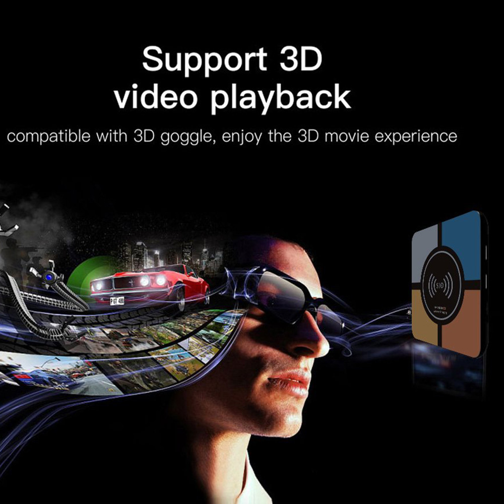 Hộp TV Box thông minh S10 Plus, mẫu Android 9.0, RK3328 Quad Core 64 bit UHD hỗ trợ 4K VP9 H.265 4GB / 32GB 2.4G WiFi, trình phát HD