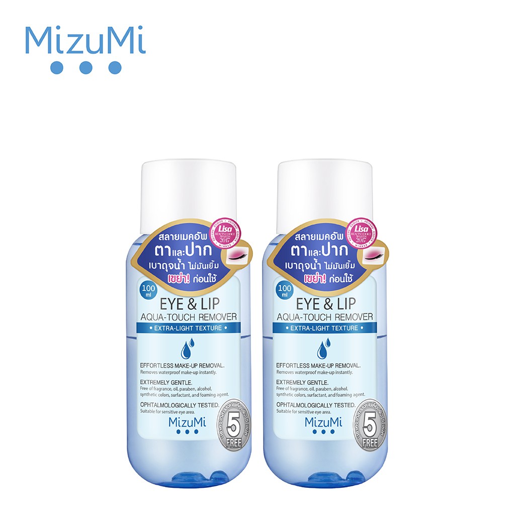 Tẩy Trang Cho Mắt Và Môi MizuMi Eye&amp;Lip Aqua-Touch Remover 5 Free 100ml