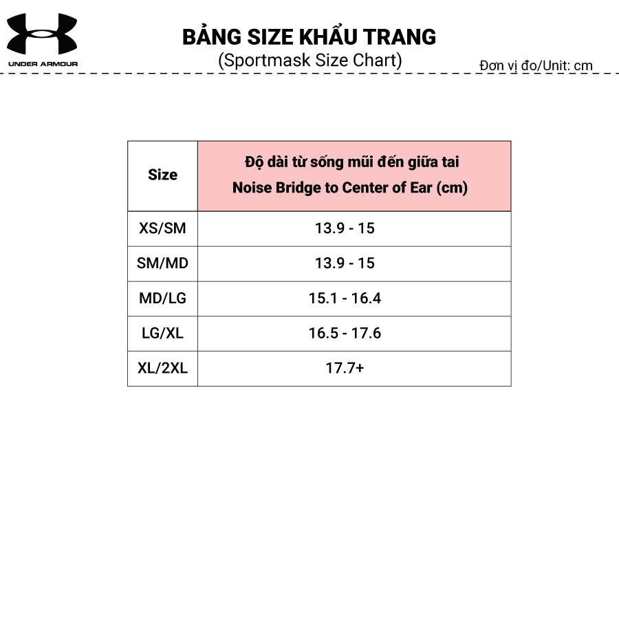 Khẩu trang thể thao unisex Under Armour Sportsmask Featherweight - 1372228