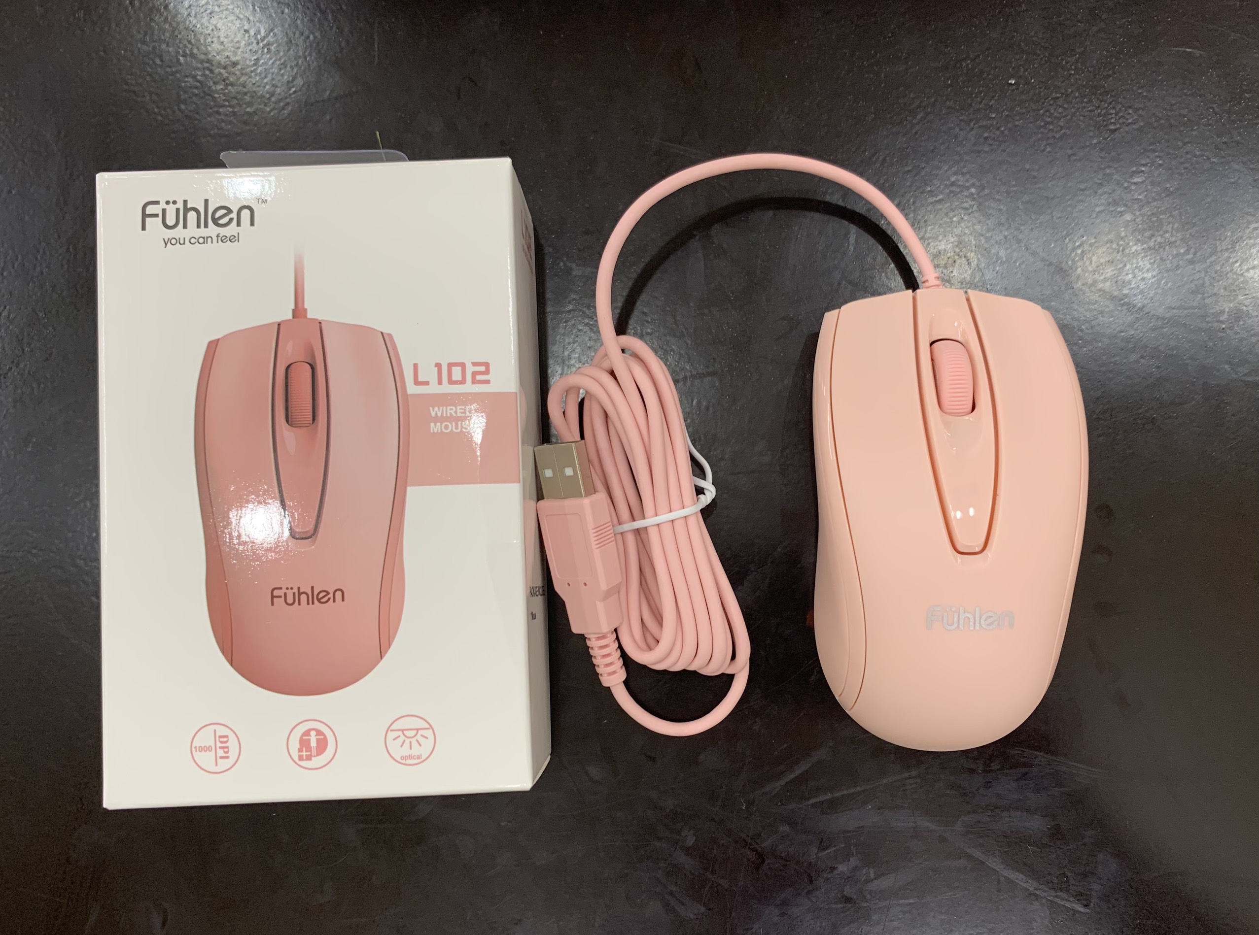 Chuột Có Dây Fuhlen L102 Pink (Màu Hồng) - Hàng Chính Hãng