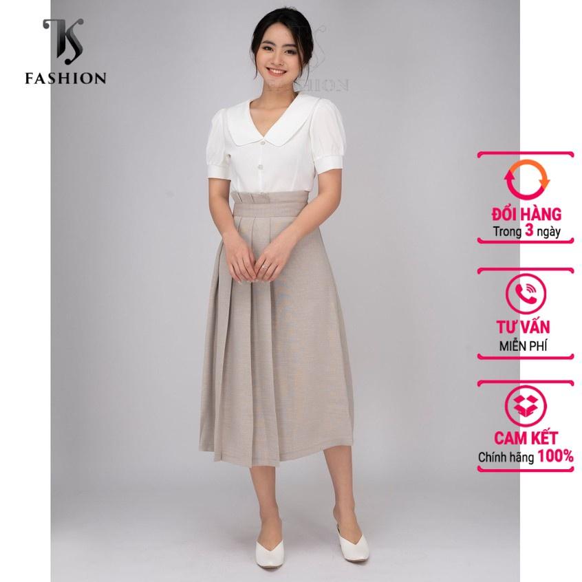 Chân váy nữ dáng dài xếp ly eo TKFASHION CVK463