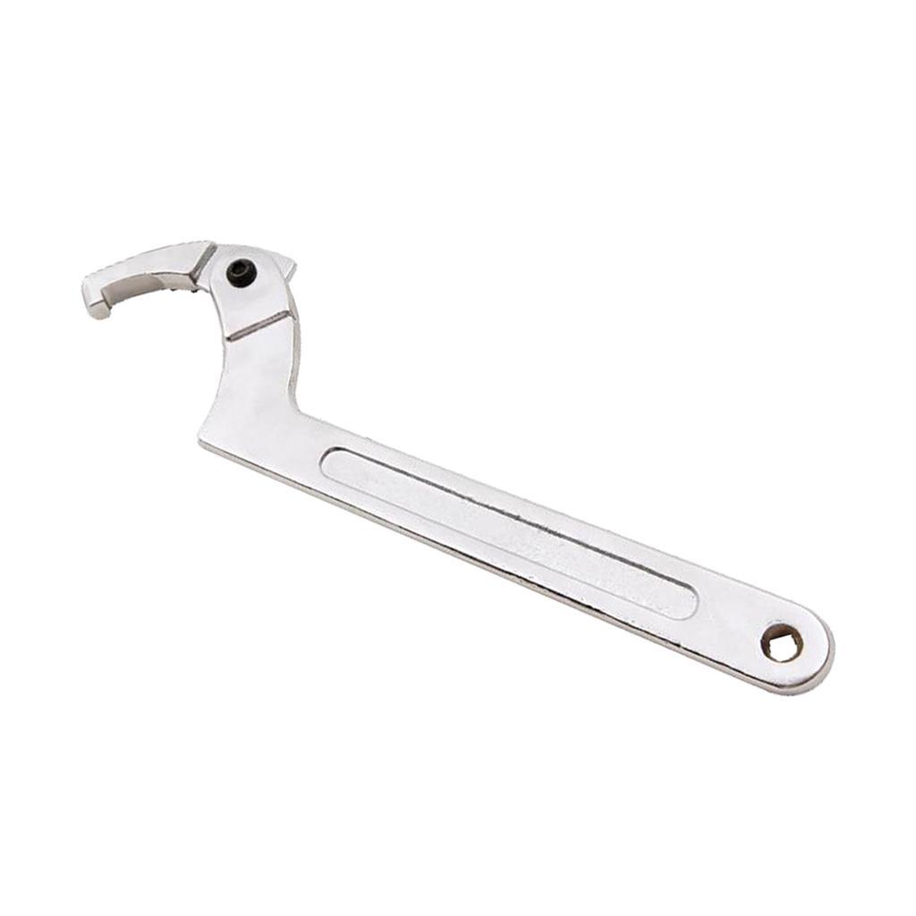 2x Adjustable Hook Wrench Pin Wrench C Spanner Vanadium Auto Bike Motorcycle