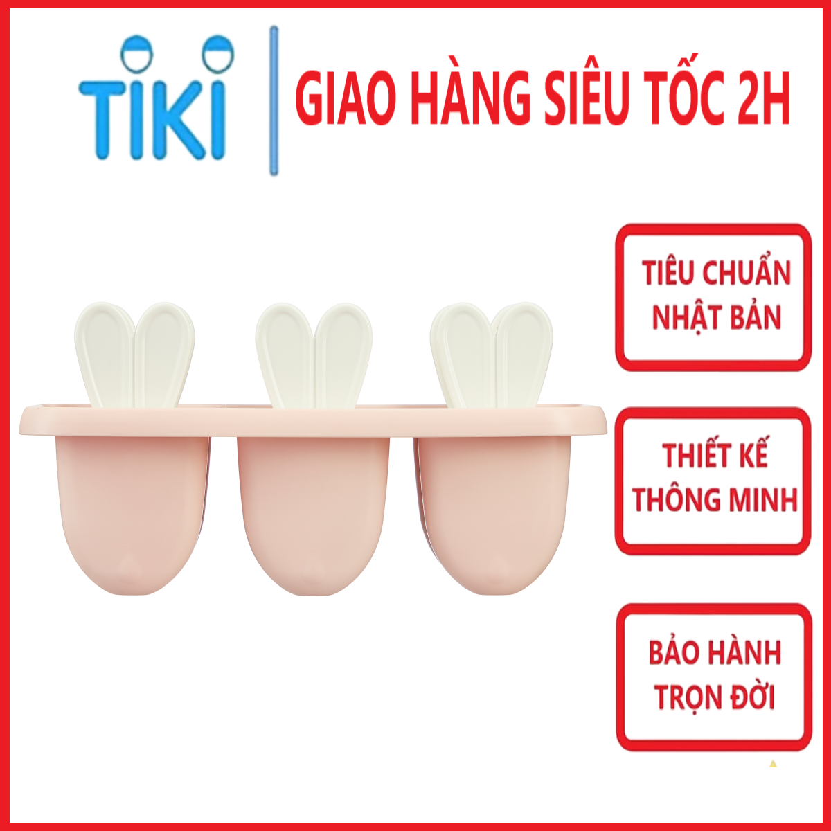 Khuôn làm kem tai mèo , tai thỏ Kari chất liệu nhựa PP nguyên sinh an toàn - Hàng chính hãng inochi ( Tặng kèm hình dán sticker) Giao màu ngẫu nhiên