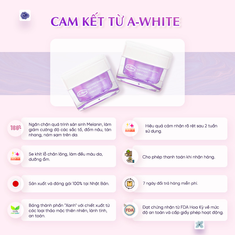 Kem Giảm Nám &amp; Dưỡng Trắng Da A-White 35G