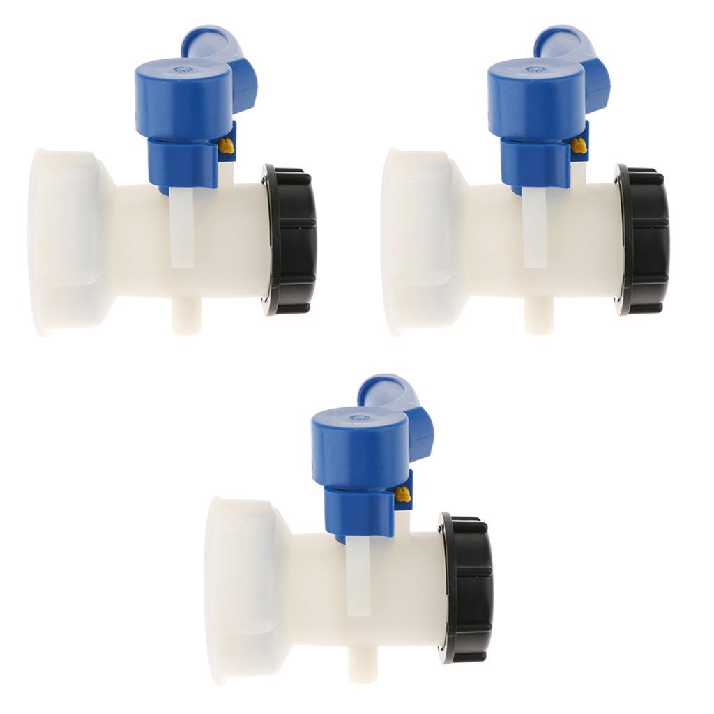 3pcs IBC Tote Tank Ball Valve Drain Adapter  Interface, IBC Ton Barrel Valve