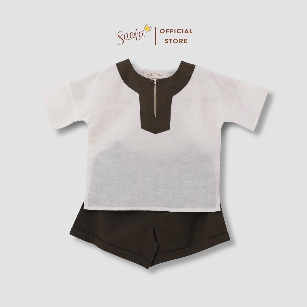 Bộ Quần Áo Bé Trai/ Bé Gái Chất Linen Mềm Mịn Thoáng Mát - BARON SET - SEL001 - SAOLA CLOTHING