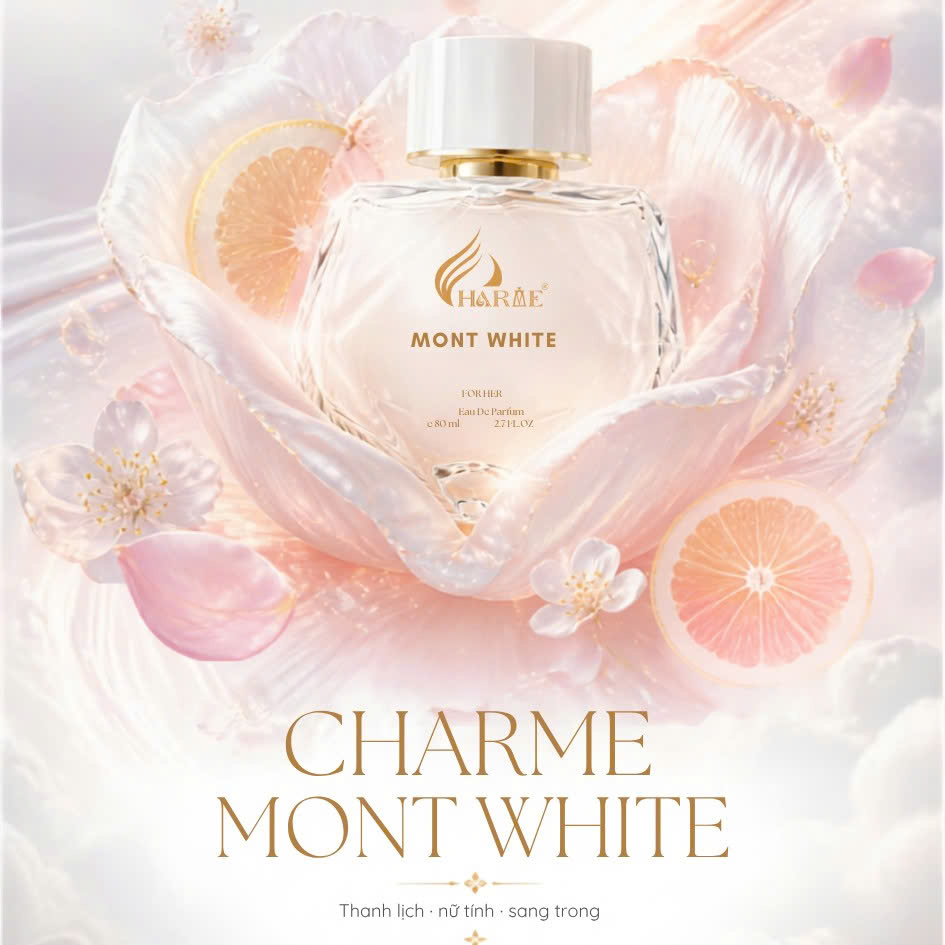 Nước Hoa Nữ Charme Mont White 80ml Chính Hãng – Eau De Parfum – Thanh Lịch, Nữ Tính, Lưu Hương 7–12 Giờ