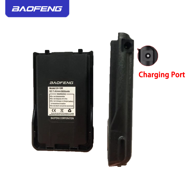 2023 Bộ Đàm Baofeng UV-10R Pin Chính Hãng Pin Li-Ion 5800MAh Cho Bộ Đàm UV10R DC 7.4V Phụ Kiện USB Có Thể Sạc Lại Màu Sắc: 5800MAh 1 Cái