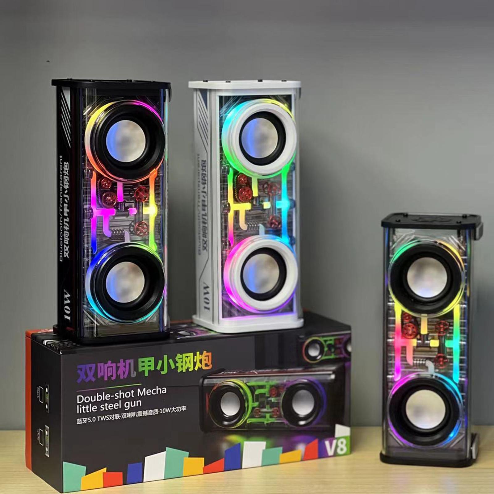 Portable Wireless Speaker Colorful RGB Light V5.3 10W for Home Party Desktop