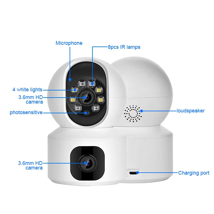 CAMERA 2 MẮT TRONG NHÀ YOOSEE YS2304 - 4.0MPX KẾT NỐI WIFI, XOAY 360 ĐỘ, ĐÀM THOẠI 2 CHIỀU - Hàng Chính Hãng