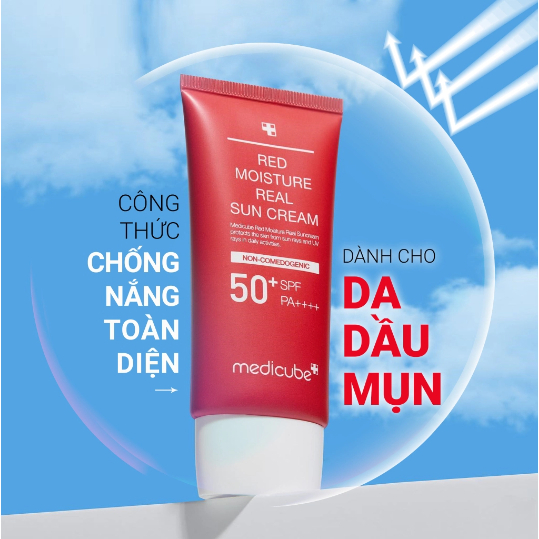 Kem chống nắng da mụn RED MOISTURE REAL SUN CREAM 50ml