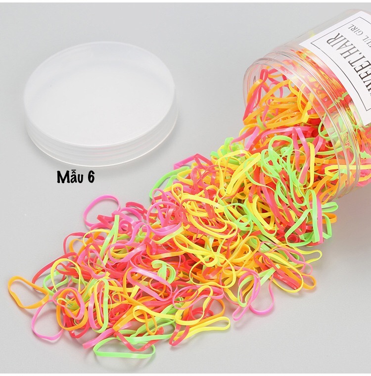 HỘP DÂY BUỘC TÓC CHUN NHIỀU MÀU BÉ GÁI