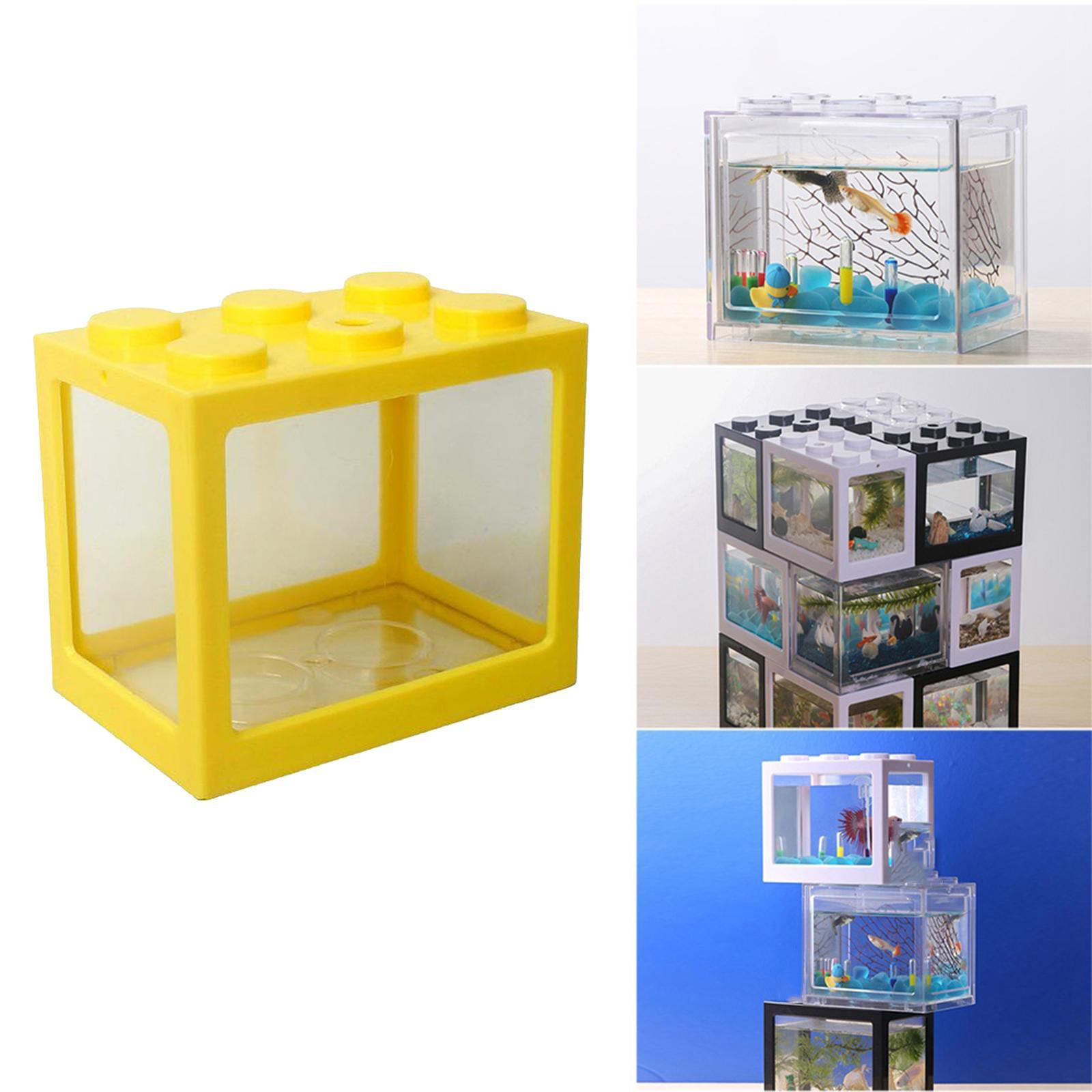 2 Pieces Aquarium Fish Tank Mini Building Blocks Spider Box Home Decor black
