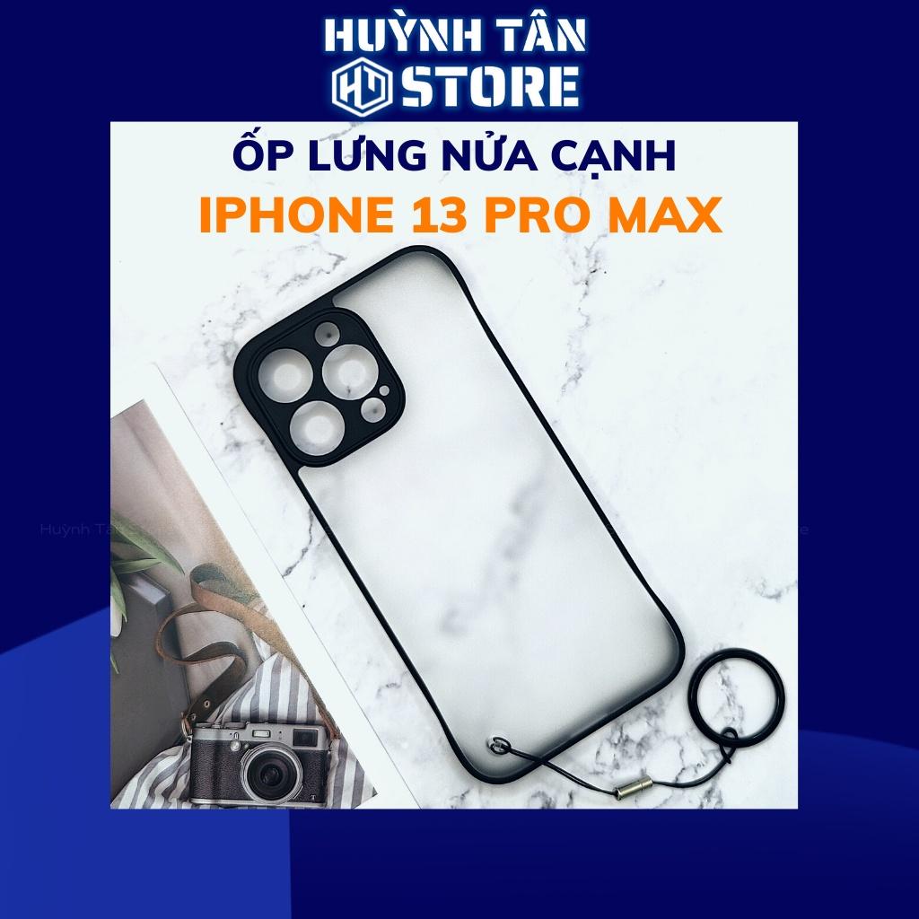 Ốp lưng ip 13 pro max 13 13 pro 12 pro max 12 12 pro nửa cạnh lưng nhám chống bám vân tay bảo vệ camera huỳnh tân