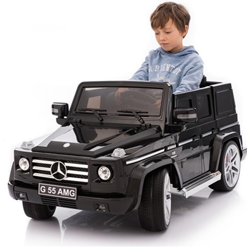 Ô tô xe điện đồ chơi trẻ em MERCEDES G55 AMG cho bé vận 2 chỗ 4 động cơ (Đỏ-Đen-Trắng)