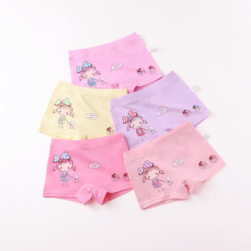 Set 5 quần chip đùi bé gái, quần lót trẻ em cotton cao cấp mềm mịn thoáng mát