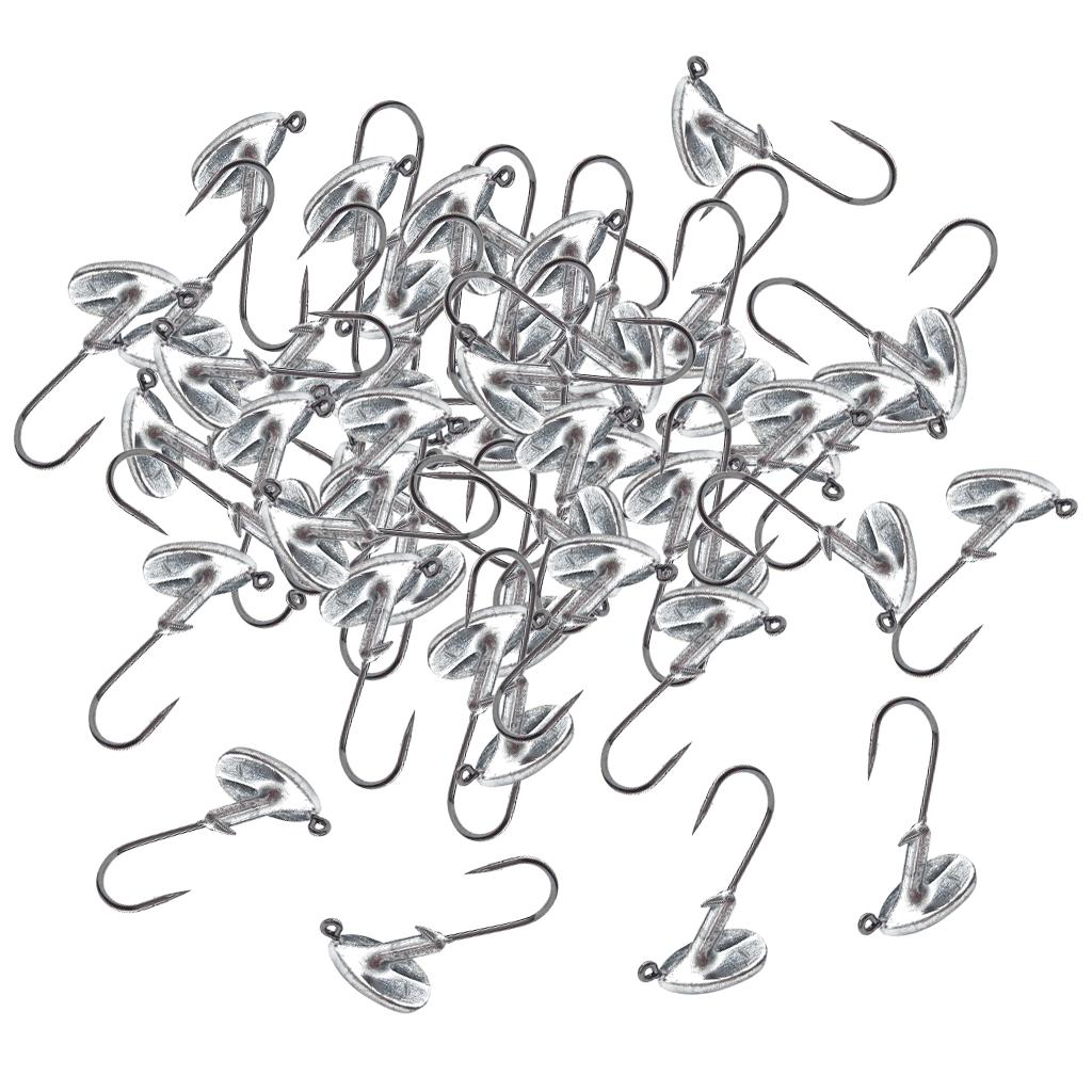 50pcs Tumbler Lead Head Fishing Hooks Jig Bait for Soft Lure Fishinghook 5g