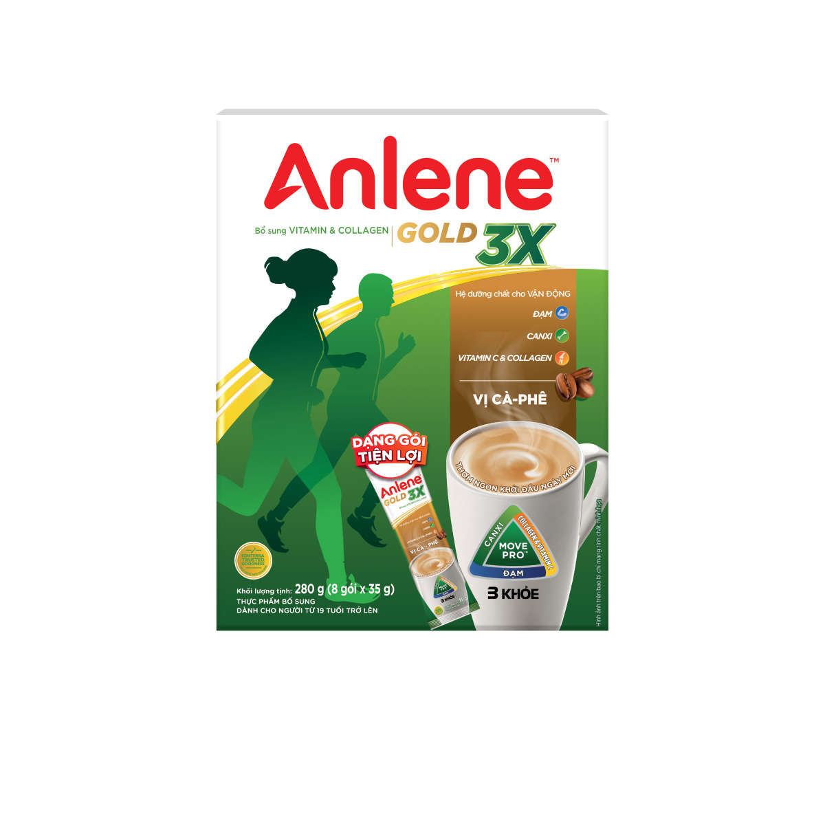 Sữa Bột Anlene vị Cà phê (Hộp giấy 280g)