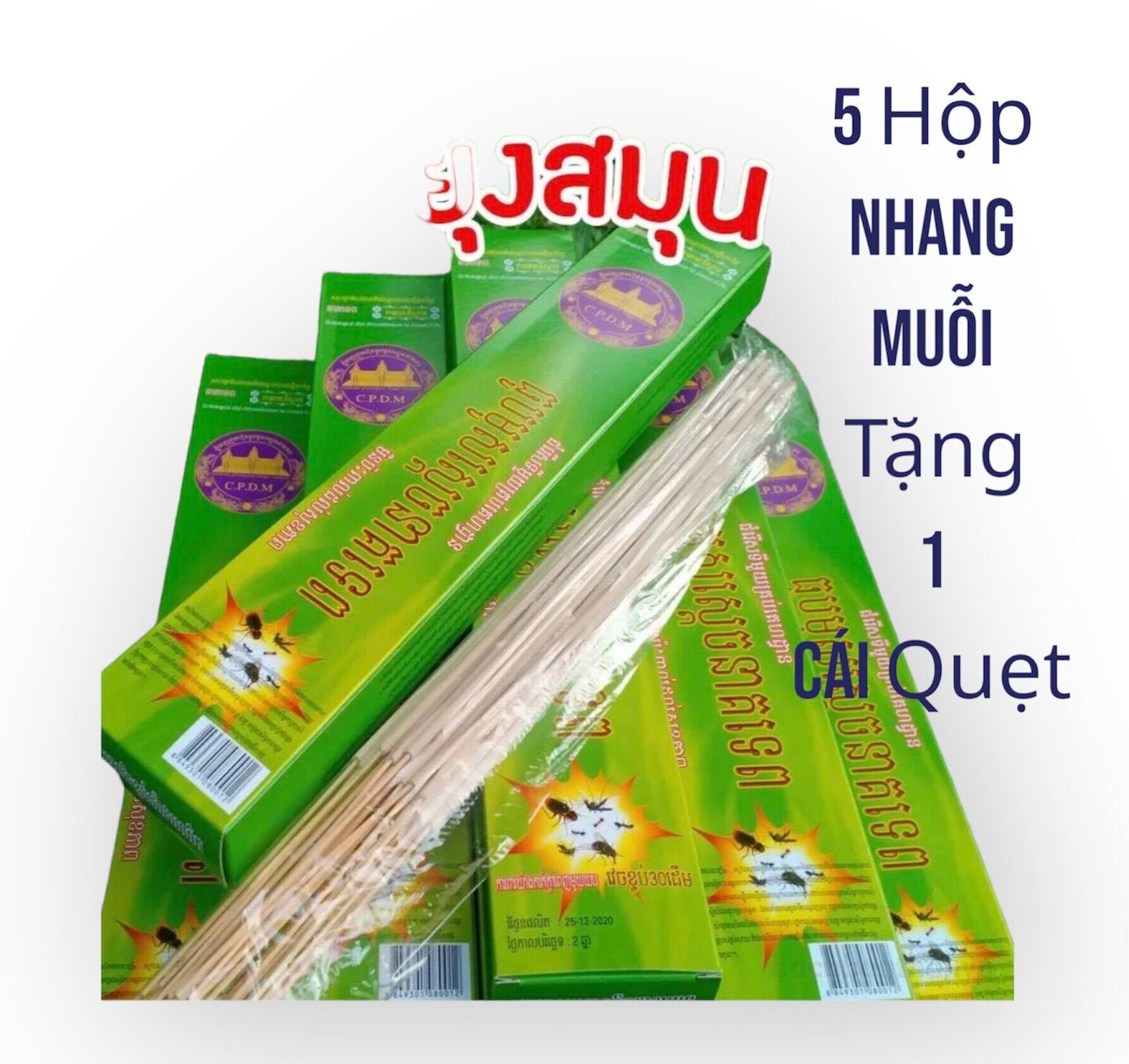 5 Hộp Nhang Muỗi Cây Thái Lan Giết Chết Muỗi hàng loại 1 [ 5 Hộp tặng 1 quẹt - Hộp 30 cây]