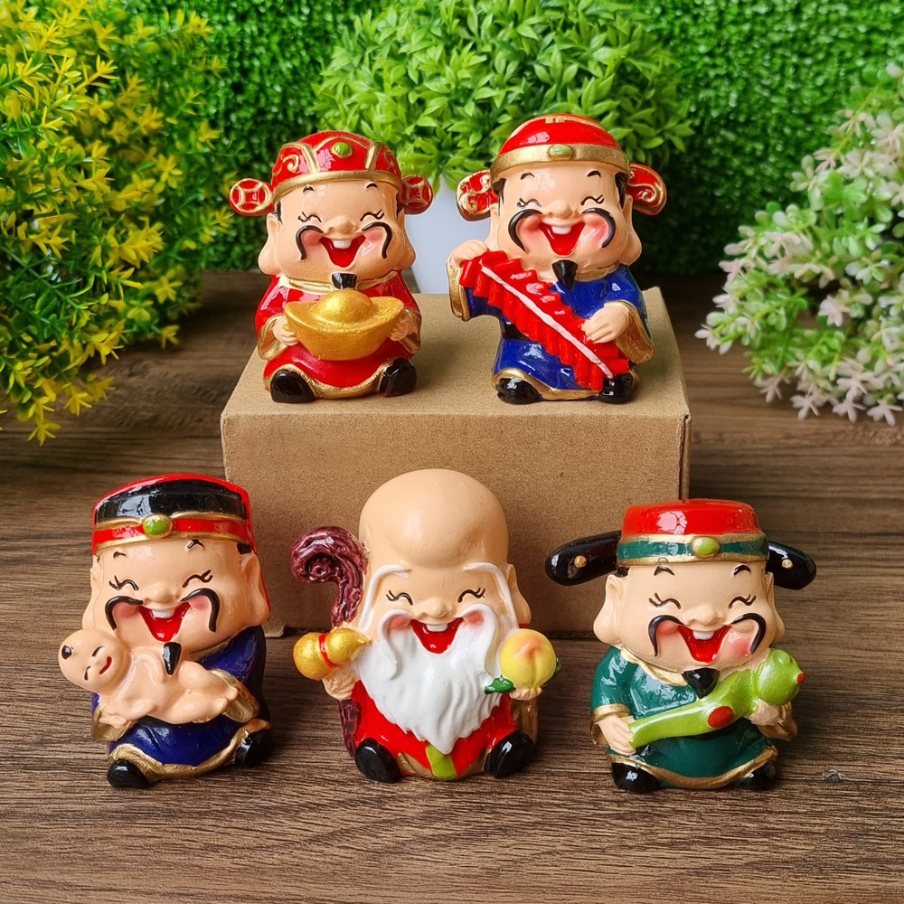 Bộ 05 tượng Ngũ Phúc Lâm Môn 6cm - dòng cao cấp