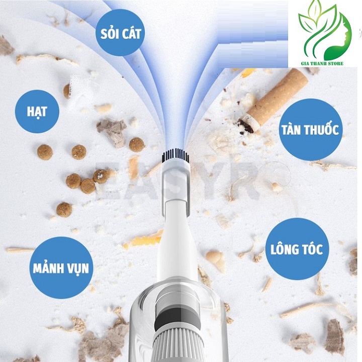 Máy Hút Bụi Cầm Tay Không Dây Công Suất 120W Wireless Vacuum Cleaner, Phù Hợp Để Trong Ô Tô, Văn Phòng, Phòng Ngủ Hút tóc, lông chó mèo, bụi bẩn - Hàng chính hãng nhập khẩu
