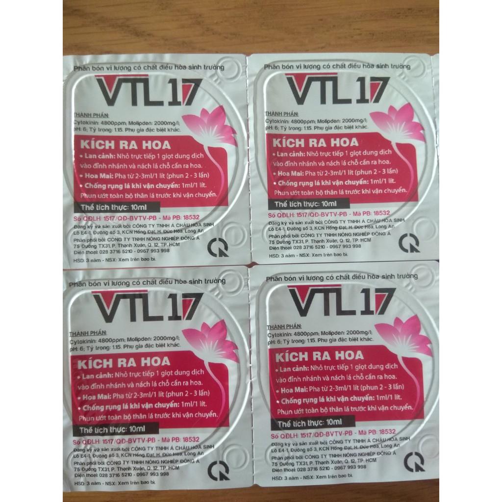 Combo 4 hộp phân bón vi lượng có chất điều hòa sinh trưởng VTL17 kích ra hoa - hộp 10ml