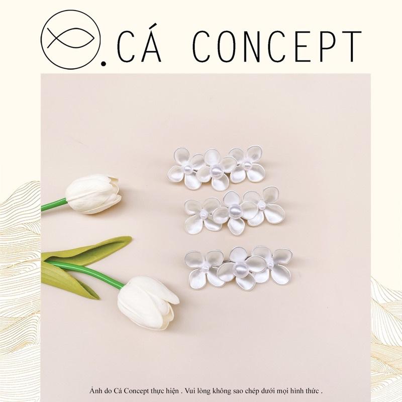 Kẹp tóc hoa tròn to CÁ CONCEPT phụ kiện tóc nàng thơ