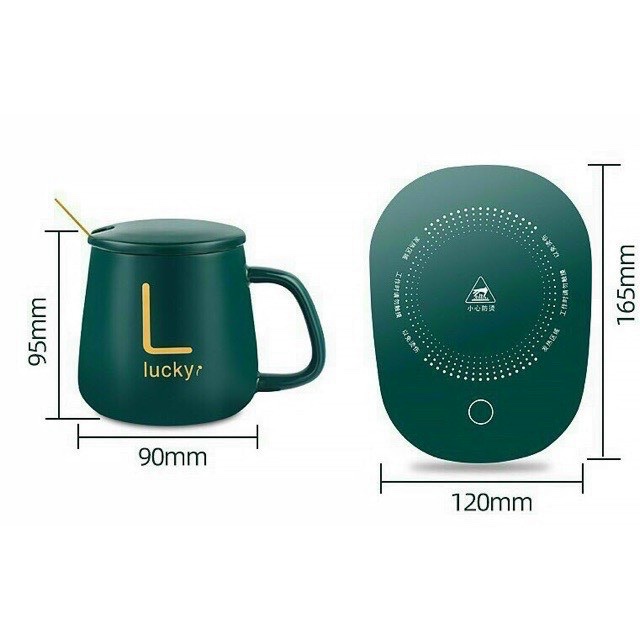 Cốc Sứ Hâm Nóng Lucky Kèm Thìa Có Hộp Đựng Sang Trọng