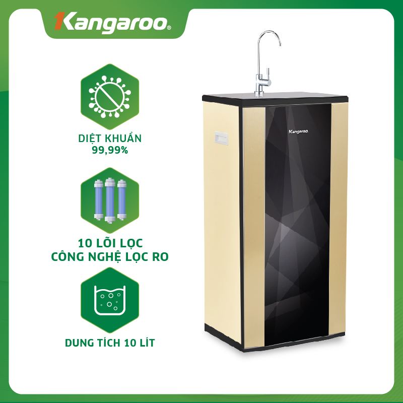 Máy Lọc Nước RO Hydrogen Kangaroo KG100HG Vỏ Tủ VTU 10 Lõi - Hàng Chính Hãng