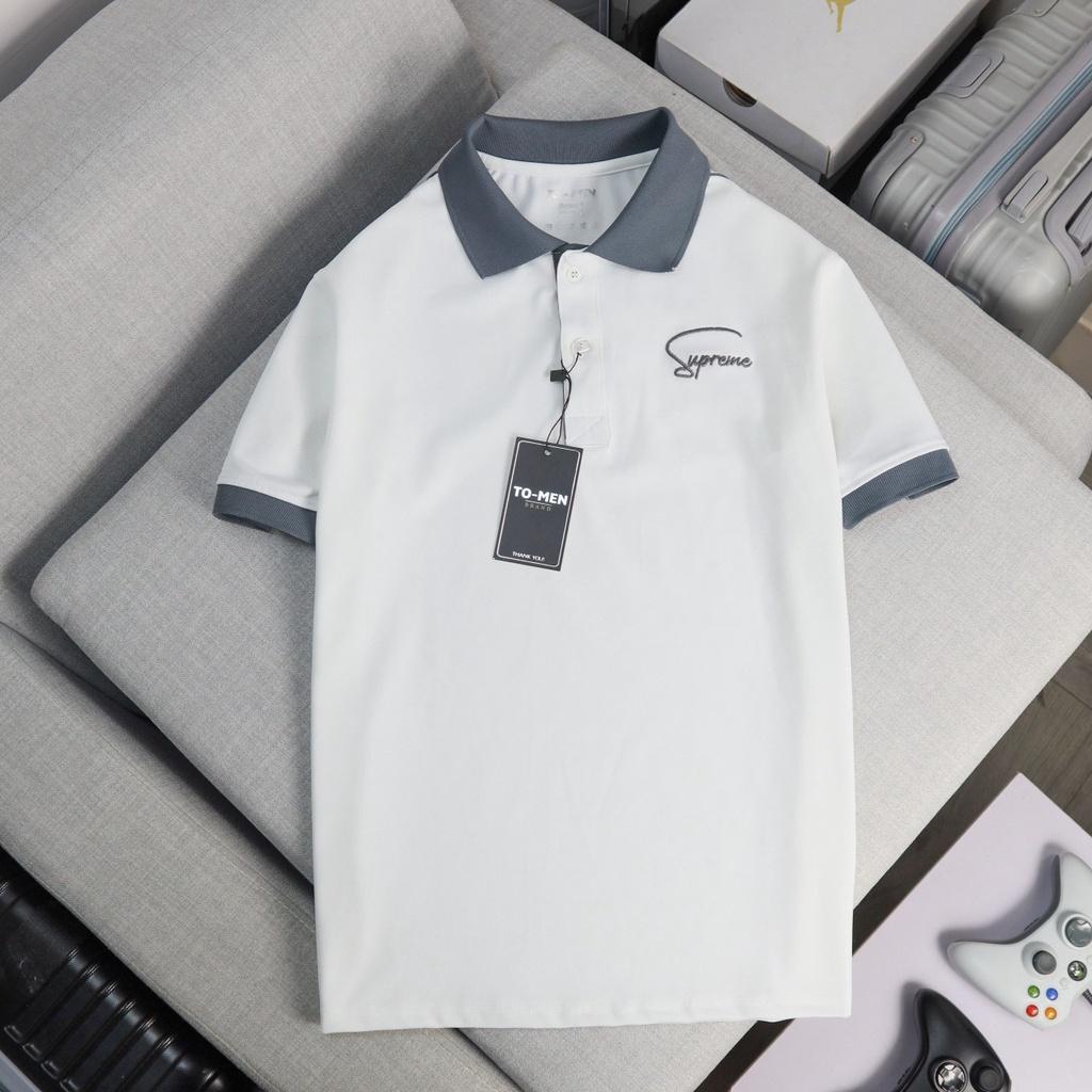 Áo thun polo nam đẹp cổ trụ bẻ, phối màu đơn giản, sang trọng, vải cá sấu cotton thoáng mát thêu chữ - MSAT02