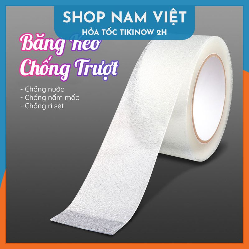 Băng Keo Nhám Chống Trơn Trượt Cầu Thang, Bậc Cửa Oto - Trong Suốt - 5Cmx5M