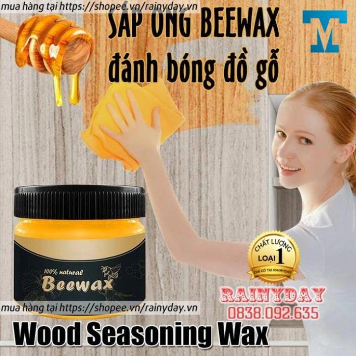 Sáp ong Beewax lau đánh bóng sàn đồ gỗ nội thất 3 tác động làm mới chống thấm nước