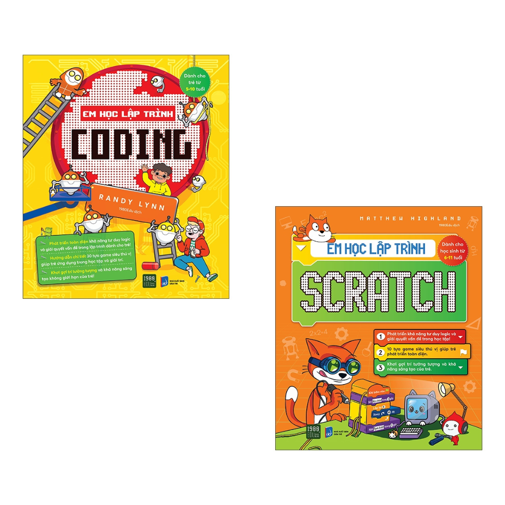 Combo Em Học Lập Trình Coding + Em Học Lập Trình Scratch