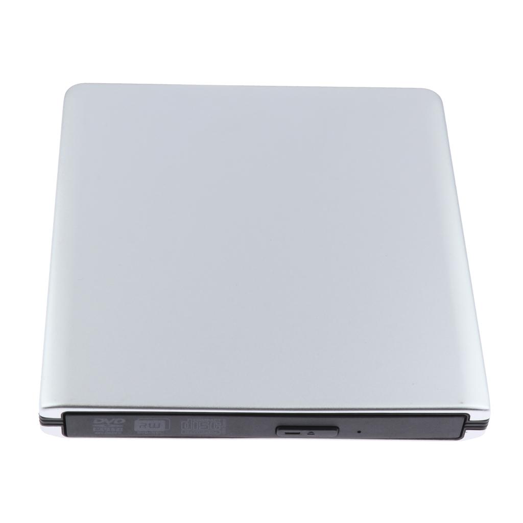 External DVD Drive USB 3.0 Slim Aluminum Portable CD DVD Optical Drive Burner Writer Player, Great for PC Computer