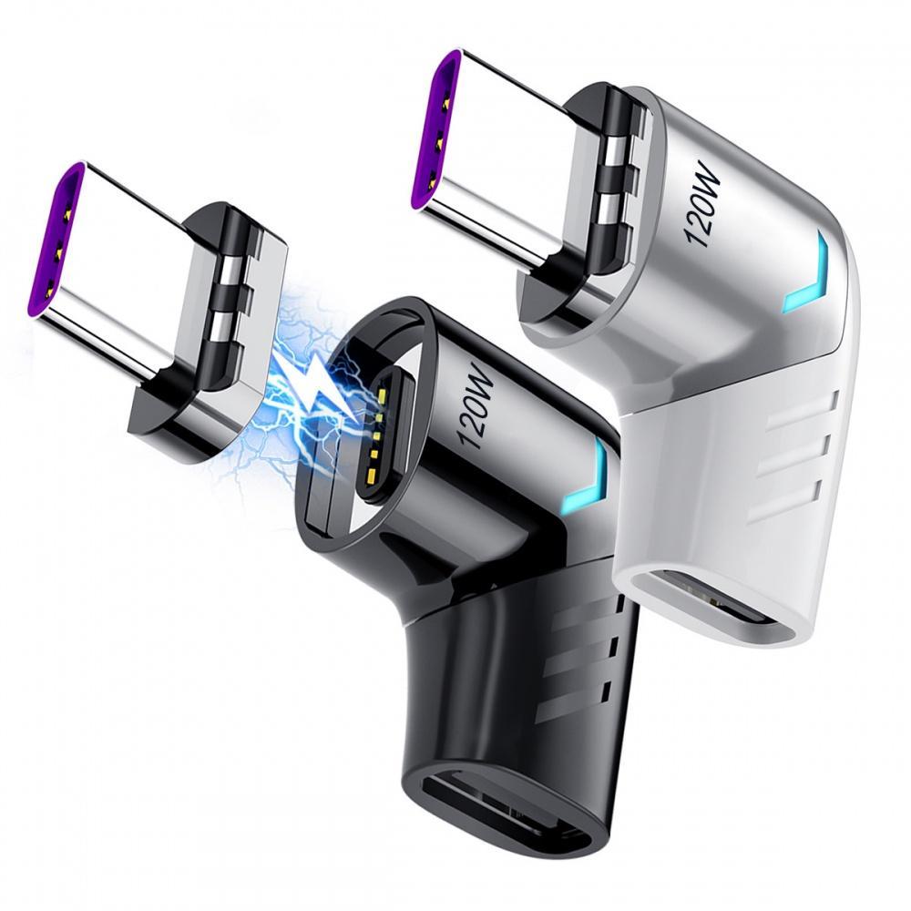 Đầu Nối Chuyển Đổi Sạc Nhanh 120W USB Type C Đầu Góc Phải Nam Châm