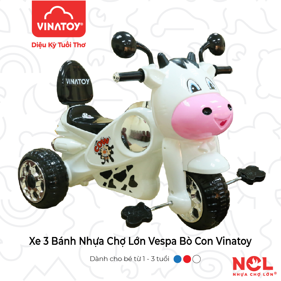 Xe 3 Bánh Nhựa Chợ Lớn Vespa Bò Con (Không Nhạc) - M1803A-X3B