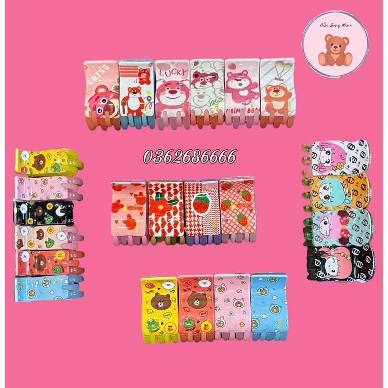 Kẹp Càng Cua 5 Răng Hoạ Tiết Gấu Dâu Lotso Dễ Thương