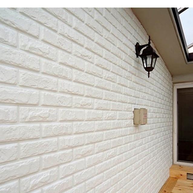 Giấy /Xốp Dán Tường Giả Gạch 3D MÀU TRẮNG- Đa Dạng Tạo Không Gian Sống Sang Trọng, Sach Sẽ-Sallyphuongmai