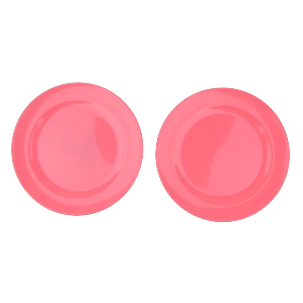 2pcs Plates Set Food Container Dishes Camping Outdoor Storage Bowl Pink