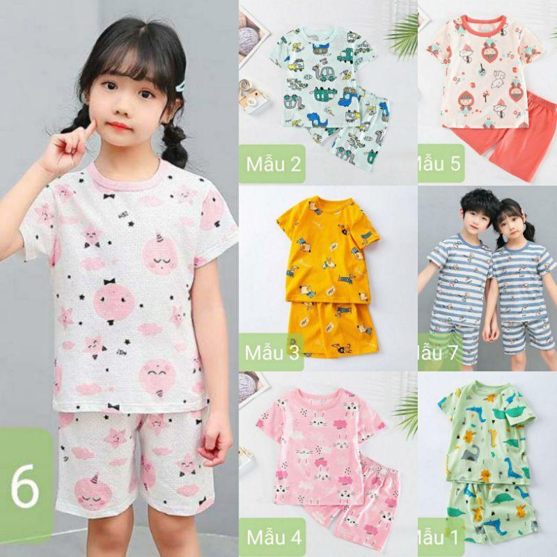 Bộ cotton lỗ xuất Hàn QC loại 1 cho bé trai và bé gái - Lagim House