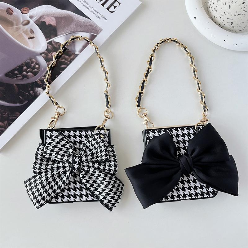 Ốp Lưng Họa Tiết Houndstooth Cho Oppo FIND N2 FLIP Kèm Dây Cầm Tay Sang Chảnh - BUM STORE GALAXY CASE