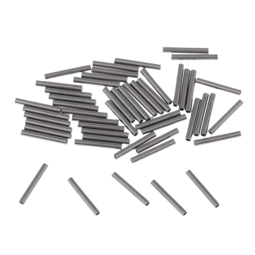 50x Single Fishing Crimp Sleeves Copper Tube Connector 7 Size