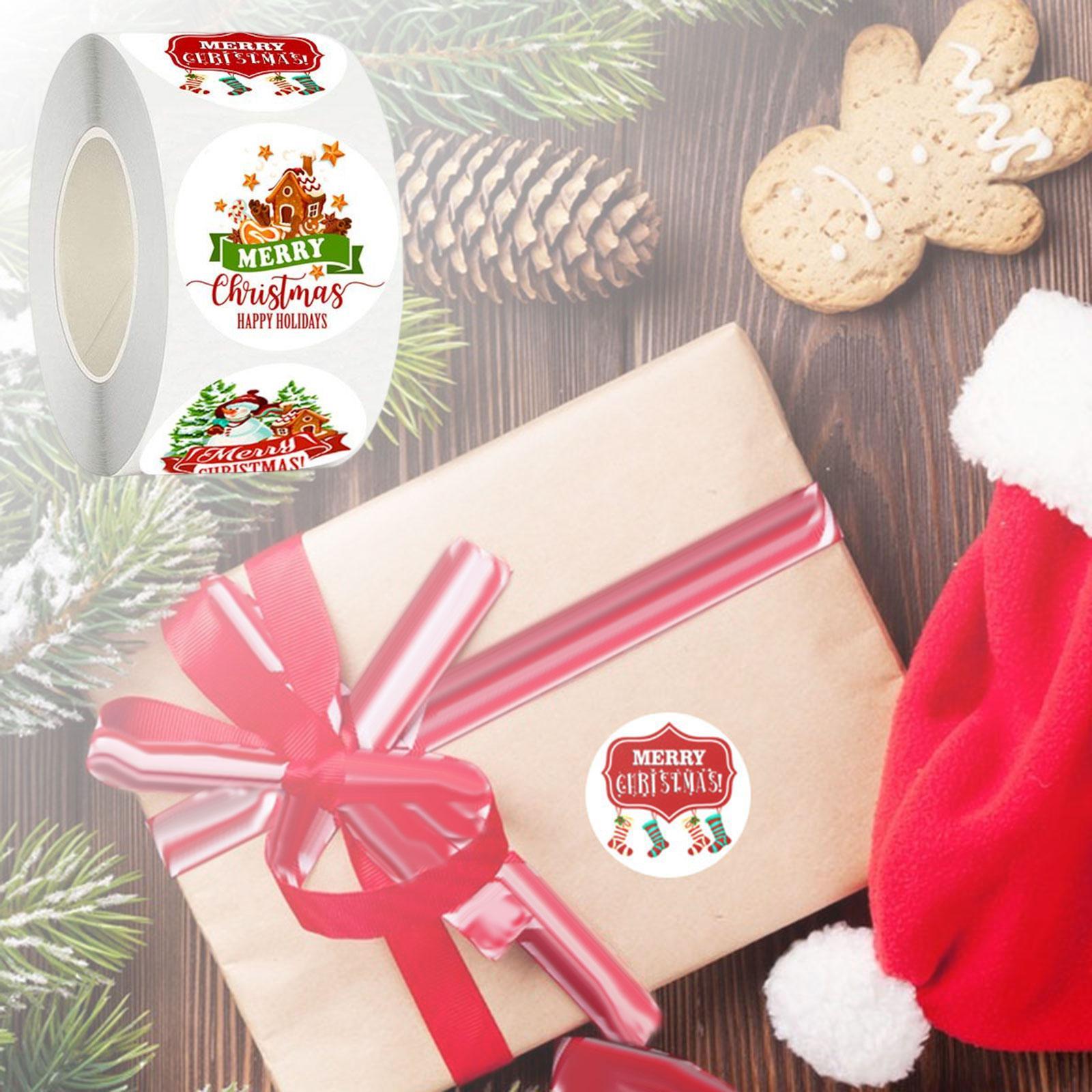 Christmas Stickers Party Supplies Seals 1.5" for Book Bags Wrapping Gift