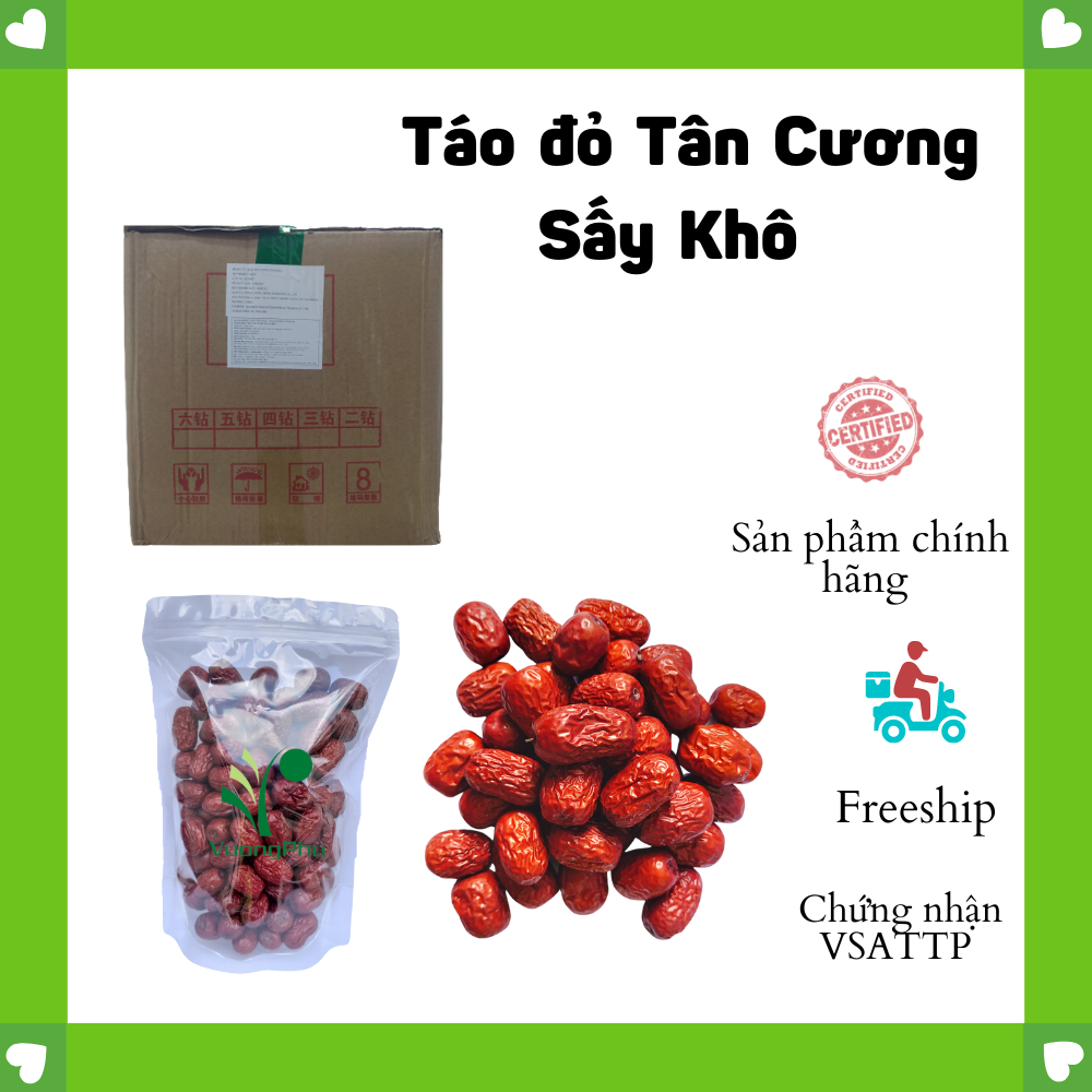 Táo đỏ Tân Cương sấy khô  Loại 1, dẻo thơm tự nhiên, bồi bổ sức khỏe