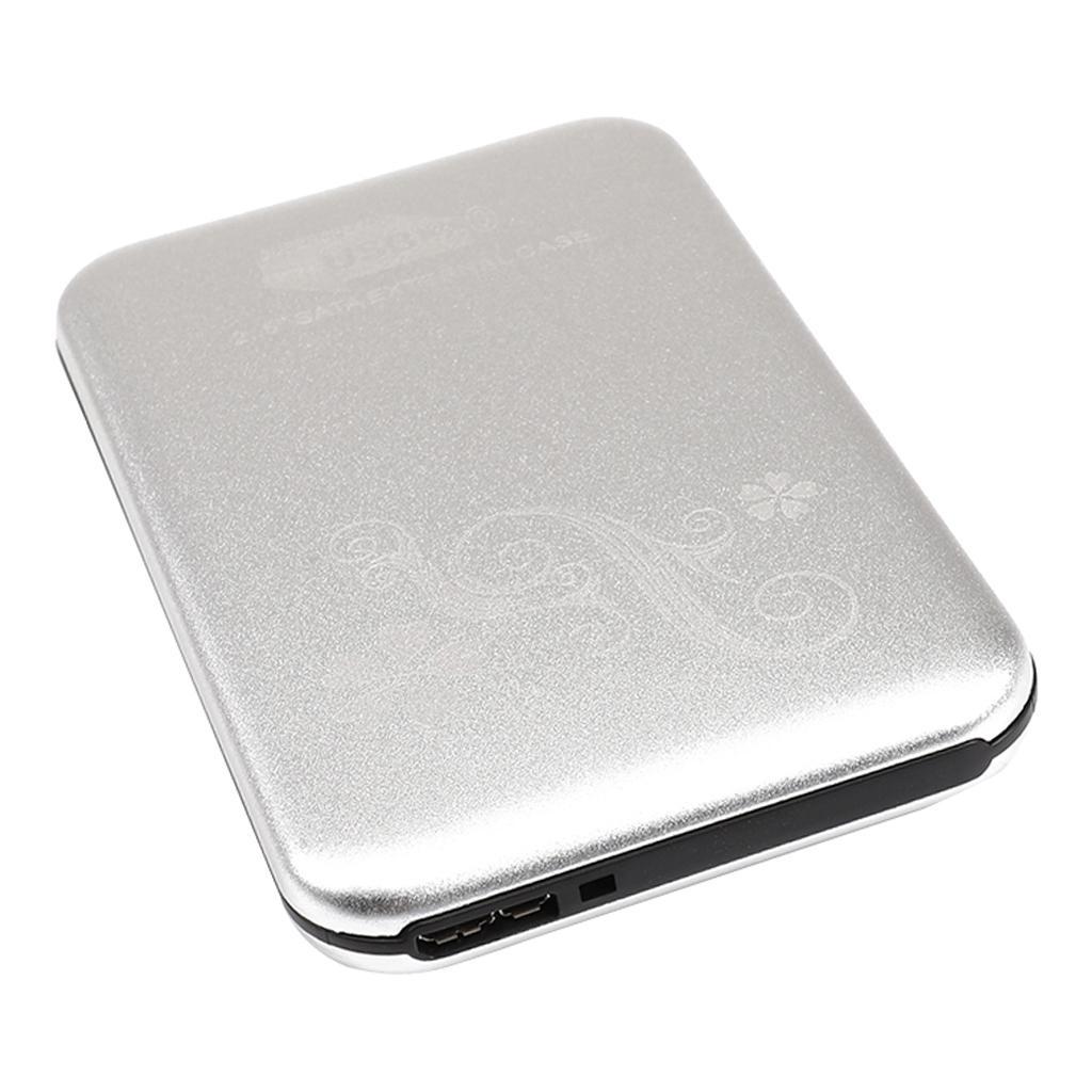 80G HDD Enclosure 2.5" SATA to USB 3.0 SSD Hard Disk Drive Case Silver