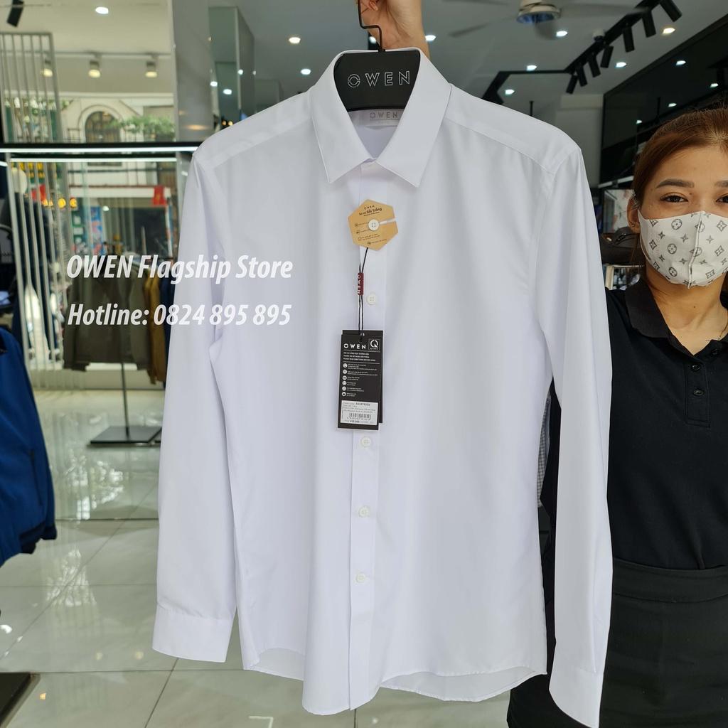 OWEN - Áo sơ mi trắng dài tay KHÔNG TÚI dáng Regular sợi Recycle mã AR221560D- OWEN Flagship Store