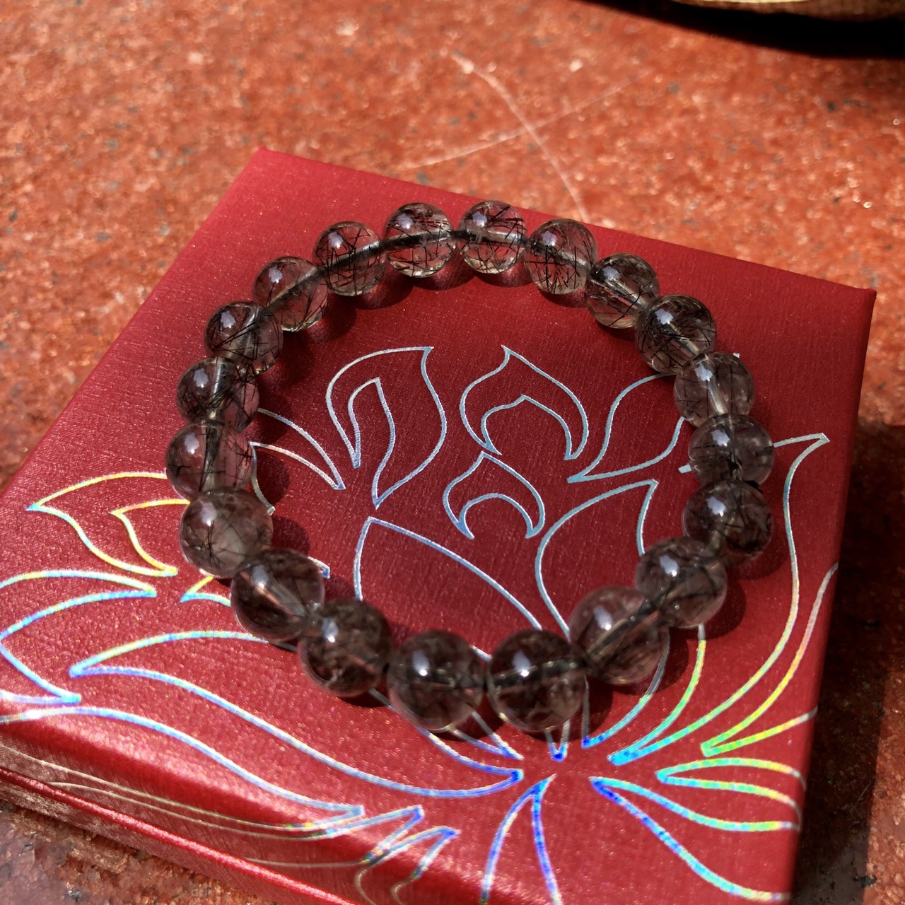 Vòng Thạch Anh Tóc Đen Trong 9mm