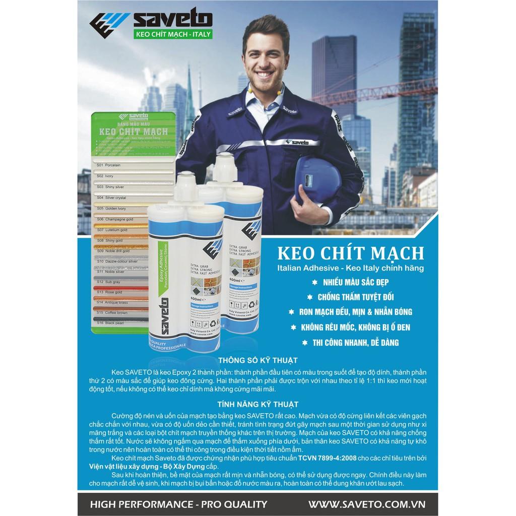 Bộ dụng cụ thi công keo chít mạch Saveto - Dùng để thi công keo chà ron cao cấp Saveto