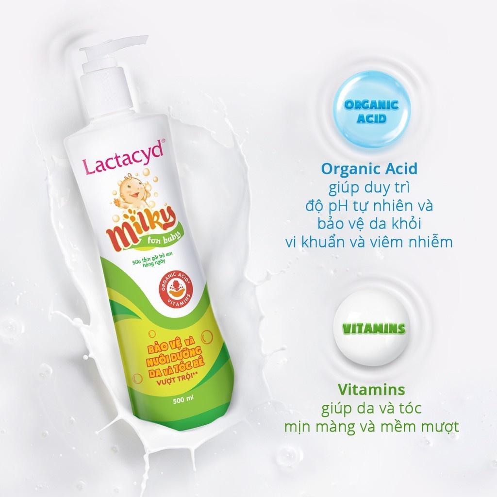 Sữa tắm gội cho bé Lactacyd Milky 250ml-500ml