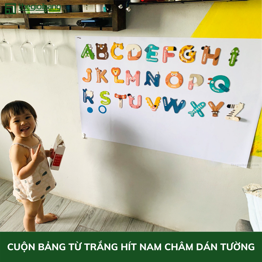 Cuộn Bảng Từ Trắng Hít Nam Châm MAGROLL - KT 60x90cm - Tân Hà - Tặng Phụ Kiện